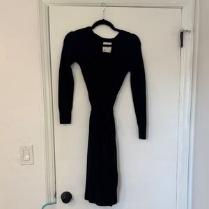 Abercrombie & Fitch Black Long Sleeve Wrap Dress